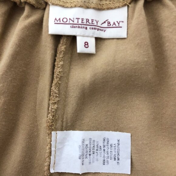 Monterey Bay Womens Pants Size 8 Wide Leg Chamise Feel Beige Side Zip - Picture 9 of 9